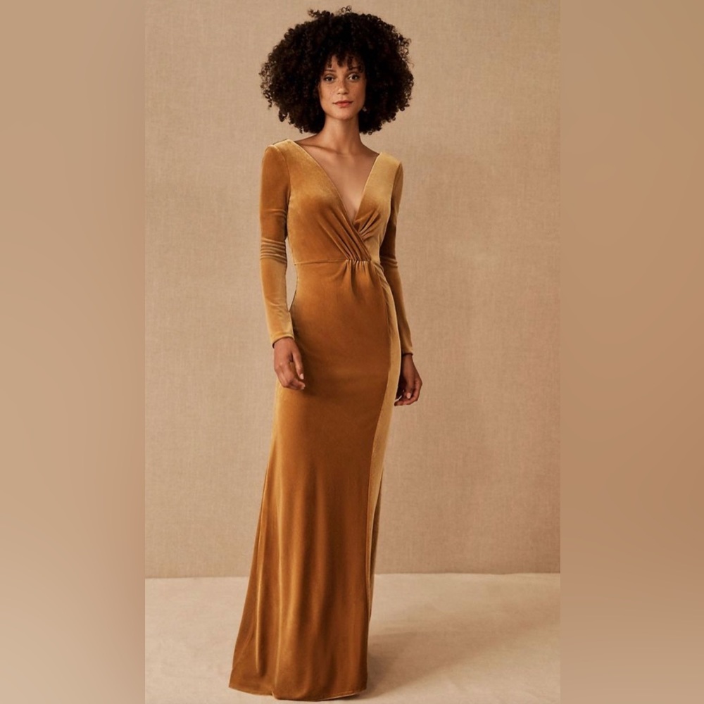 Jenny Yoo Ryland Velvet Dress, Marigold - NEW with tags! Never been worn!